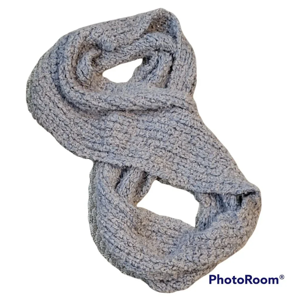 Chunky Neutral Luxe Metallic Infinity Scarf Neck Warmer NEW